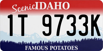ID license plate 1T9733K