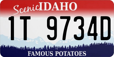 ID license plate 1T9734D