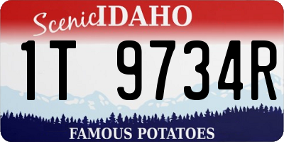 ID license plate 1T9734R
