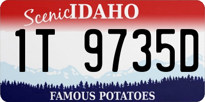 ID license plate 1T9735D