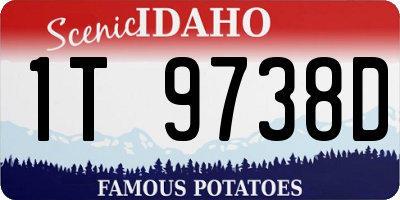 ID license plate 1T9738D