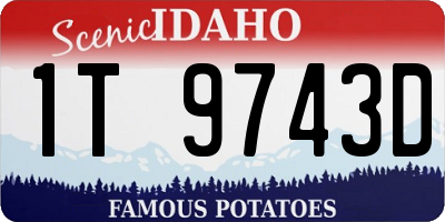 ID license plate 1T9743D