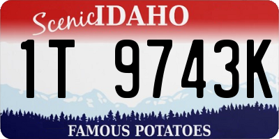 ID license plate 1T9743K