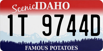ID license plate 1T9744D