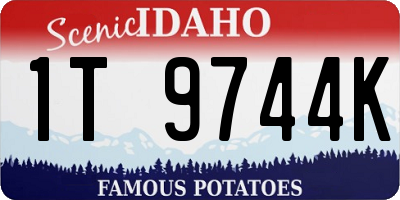 ID license plate 1T9744K