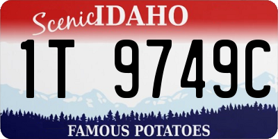 ID license plate 1T9749C