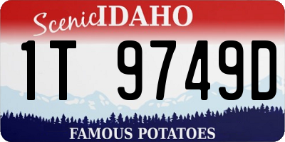 ID license plate 1T9749D