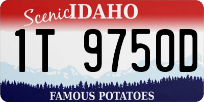 ID license plate 1T9750D
