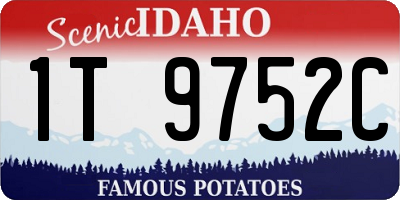 ID license plate 1T9752C