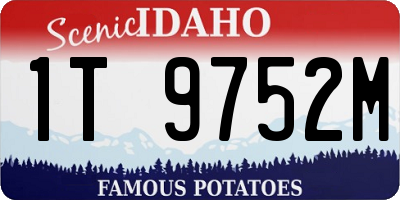 ID license plate 1T9752M