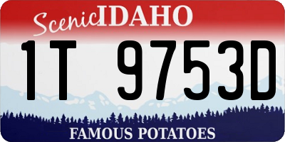ID license plate 1T9753D
