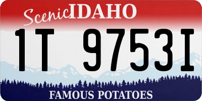 ID license plate 1T9753I