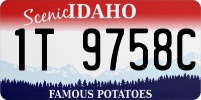 ID license plate 1T9758C