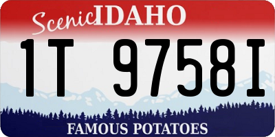 ID license plate 1T9758I