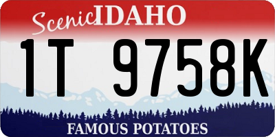 ID license plate 1T9758K