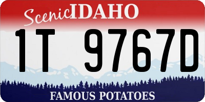 ID license plate 1T9767D