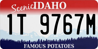 ID license plate 1T9767M