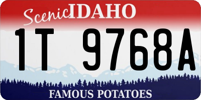 ID license plate 1T9768A