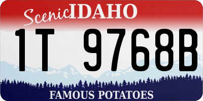 ID license plate 1T9768B
