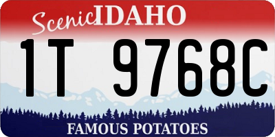 ID license plate 1T9768C
