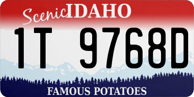 ID license plate 1T9768D