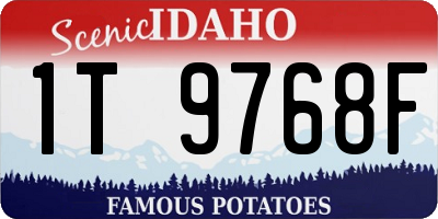 ID license plate 1T9768F
