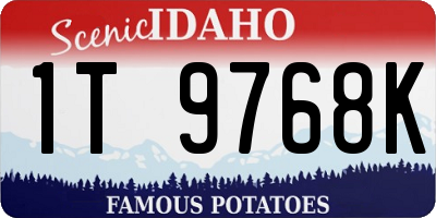 ID license plate 1T9768K