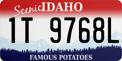 ID license plate 1T9768L
