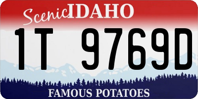 ID license plate 1T9769D