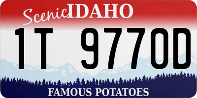ID license plate 1T9770D