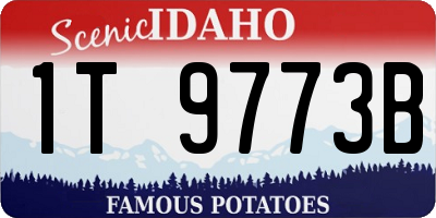 ID license plate 1T9773B