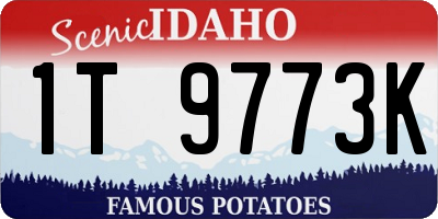 ID license plate 1T9773K