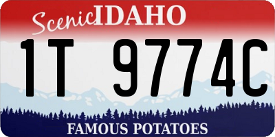 ID license plate 1T9774C