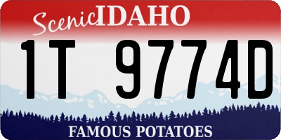 ID license plate 1T9774D