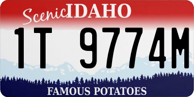 ID license plate 1T9774M