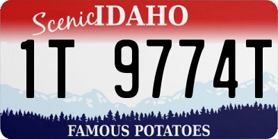 ID license plate 1T9774T