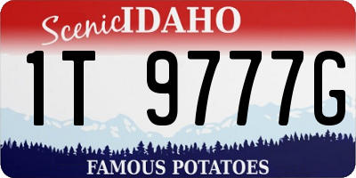 ID license plate 1T9777G