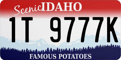 ID license plate 1T9777K