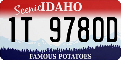ID license plate 1T9780D