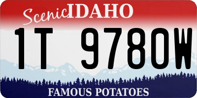ID license plate 1T9780W