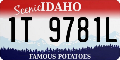 ID license plate 1T9781L