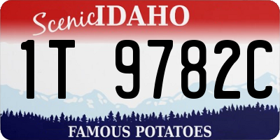 ID license plate 1T9782C