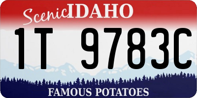 ID license plate 1T9783C