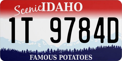 ID license plate 1T9784D