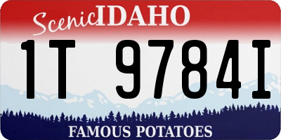 ID license plate 1T9784I