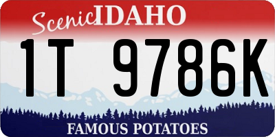 ID license plate 1T9786K