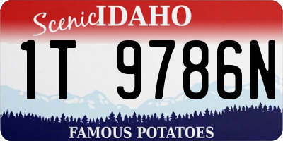 ID license plate 1T9786N