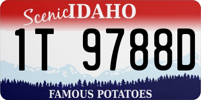 ID license plate 1T9788D