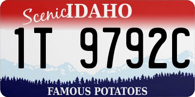 ID license plate 1T9792C