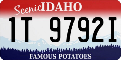 ID license plate 1T9792I